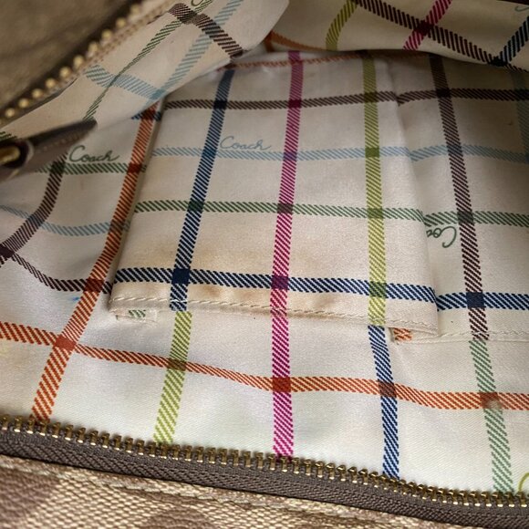 Coach Signature Bag Handbag Shoulder Tote Canvas Leather Brown D0873-12358 - Picture 12 of 15